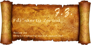 Fáskerty Zerind névjegykártya